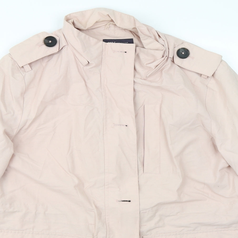 M&S Womens Pink   Overcoat Coat Size 14