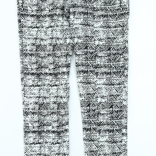 Atmosphere Womens Black Geometric  Trousers  Size 10 L25 in