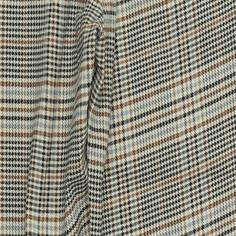 Monki Womens Brown Plaid  Trousers  Size 10 L26 in