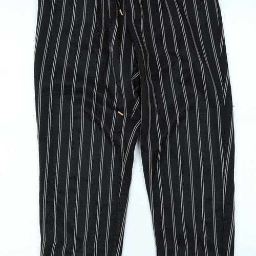 Primark Womens Black Striped  Trousers  Size 14 L26 in