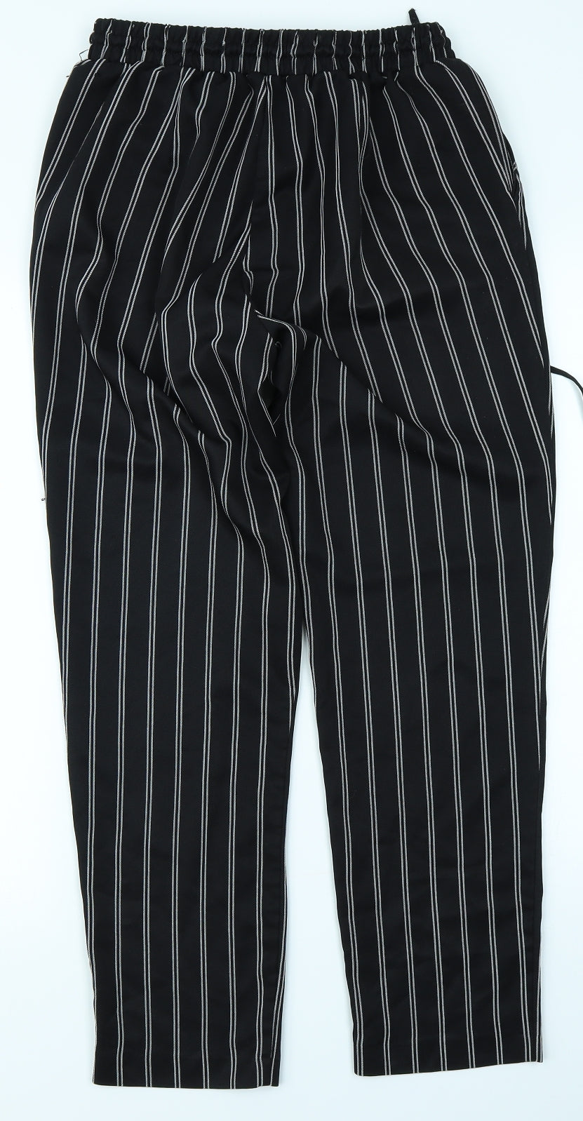 Primark Womens Black Striped  Trousers  Size 14 L26 in