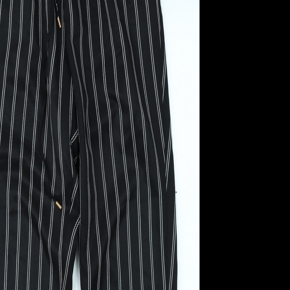 Primark Womens Black Striped  Trousers  Size 14 L26 in