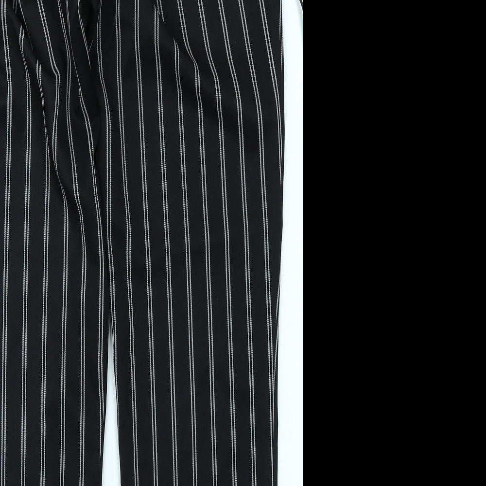 Primark Womens Black Striped  Trousers  Size 14 L26 in