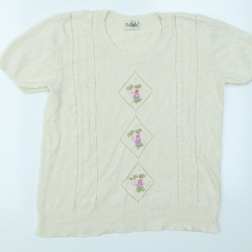 Roman Womens Ivory   Pullover Jumper Size S