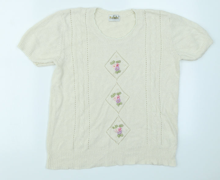 Roman Womens Ivory   Pullover Jumper Size S