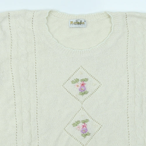 Roman Womens Ivory   Pullover Jumper Size S