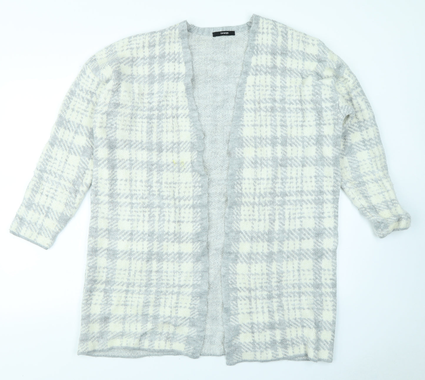 George Womens Blue Plaid  Cardigan Jumper Size 14