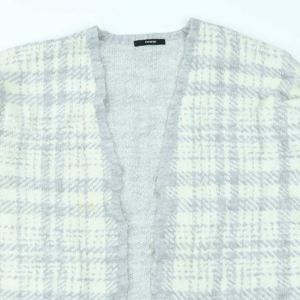 George Womens Blue Plaid  Cardigan Jumper Size 14