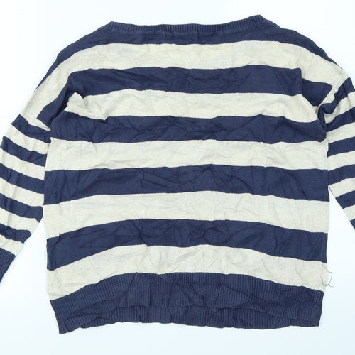 Atmosphere Womens Blue Striped  Pullover Jumper Size 12