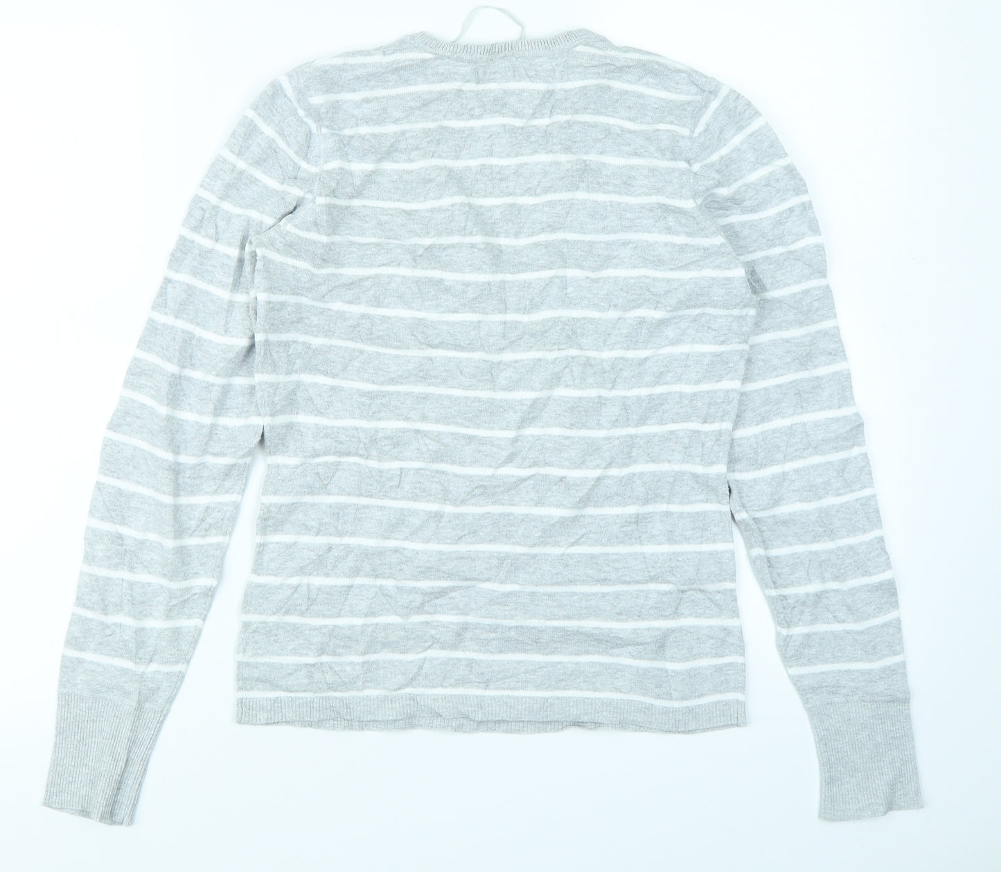 Esprit Womens Grey Striped  Pullover Jumper Size S