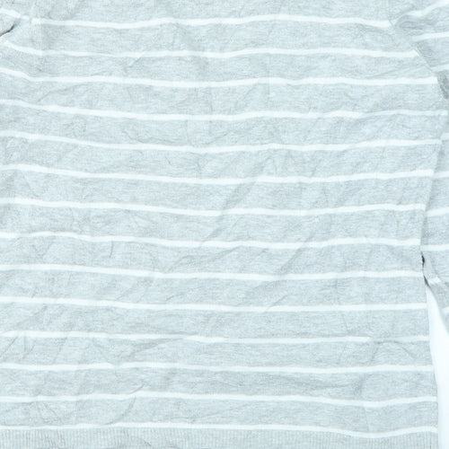 Esprit Womens Grey Striped  Pullover Jumper Size S