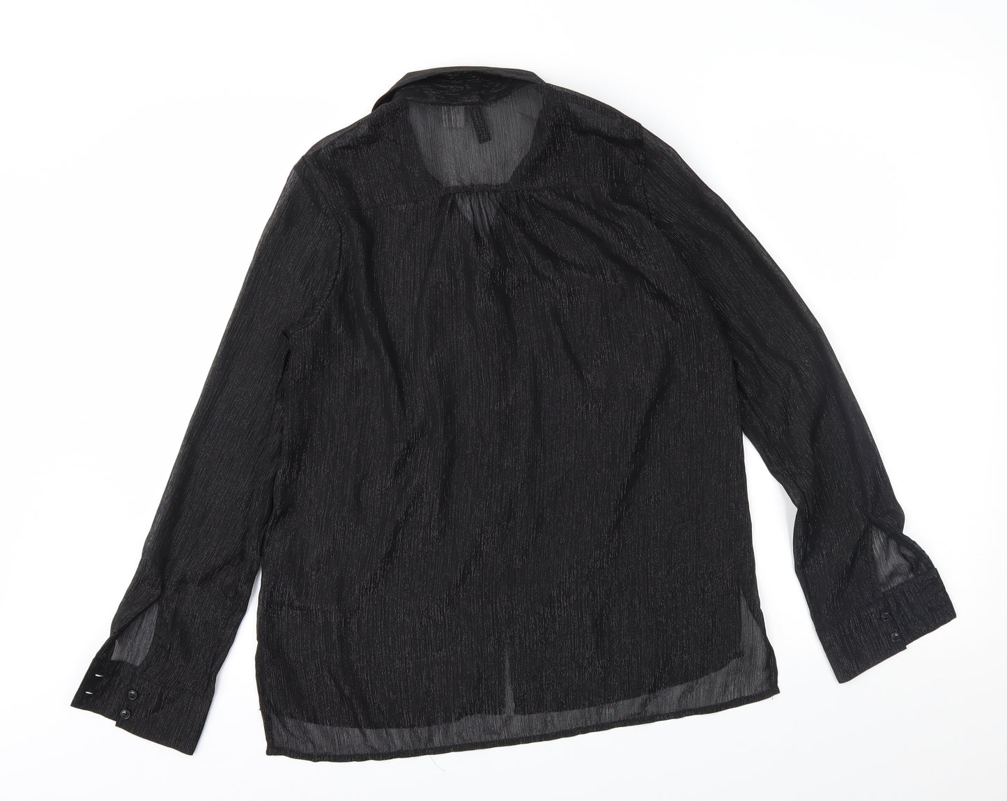 H&M Womens Black   Basic Button-Up Size 10