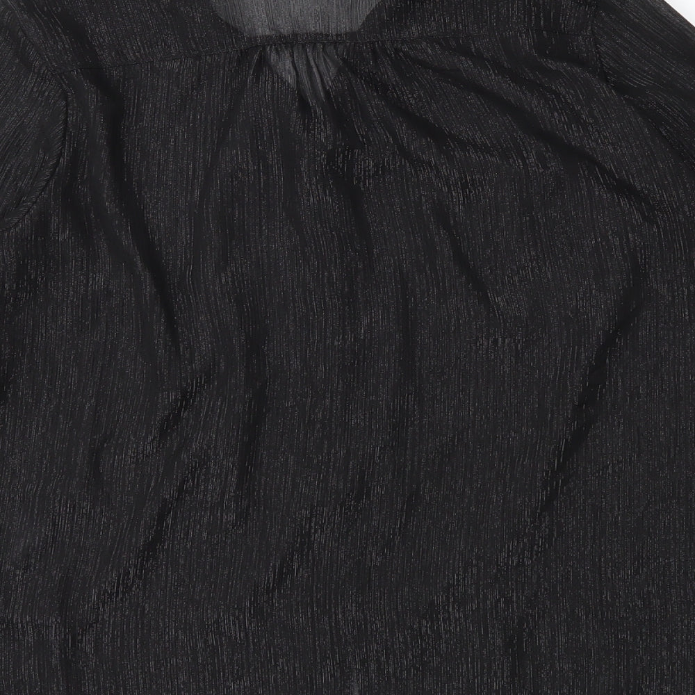 H&M Womens Black   Basic Button-Up Size 10