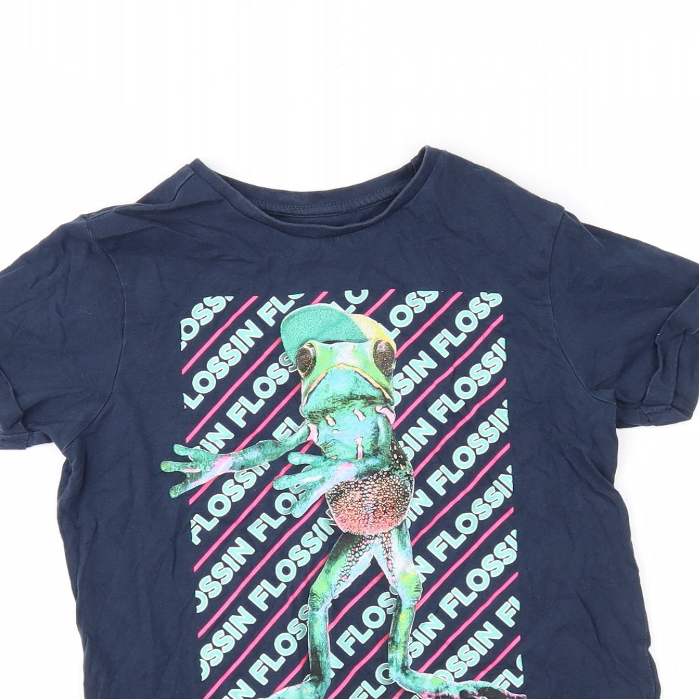 George Girls Blue   Basic T-Shirt Size 9-10 Years