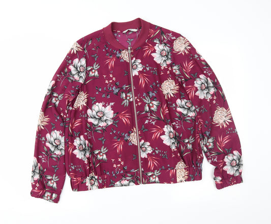 Front view of George women’s purple floral jacket, size UK 12