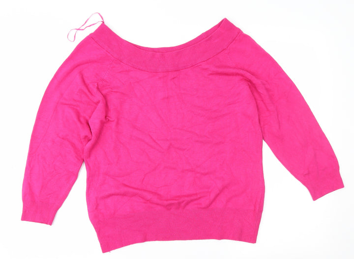 Debbie Morgan Womens Pink Pullover Jumper Size XL