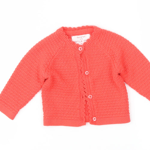 F&F Girls Orange   Cardigan Jumper Size 0-3 Months