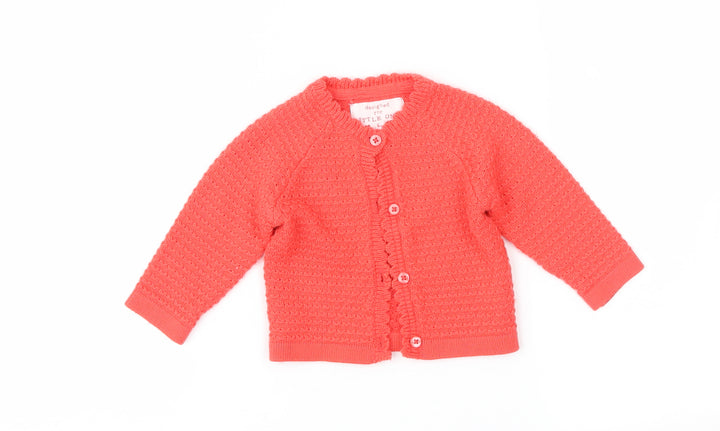 F&F Girls Orange Cardigan Jumper Size 0-3 Months