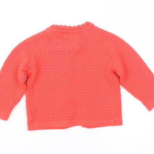 F&F Girls Orange   Cardigan Jumper Size 0-3 Months