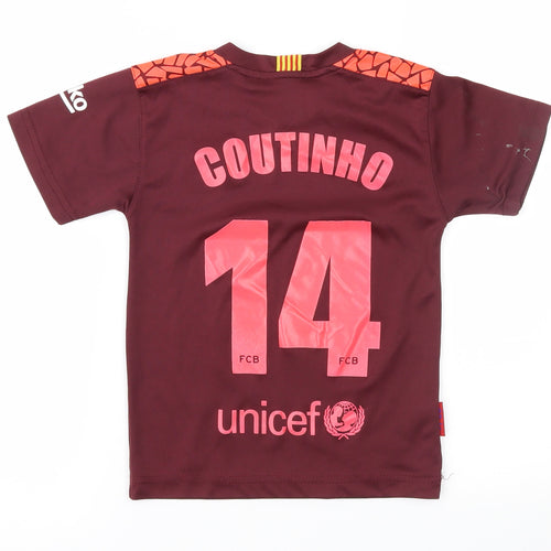 FC Barcelona Boys Purple   Basic T-Shirt Size 4 Years  - Barcelona FC