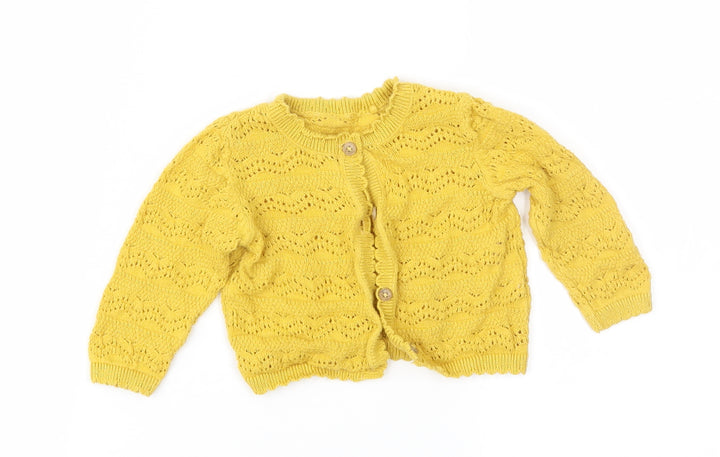 TU Girls Yellow   Cardigan Jumper Size 3-6 Months