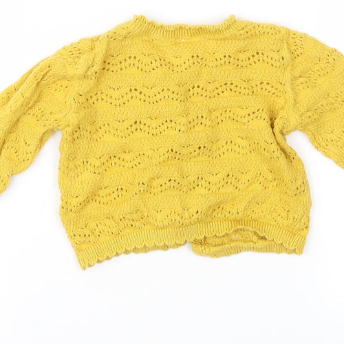TU Girls Yellow   Cardigan Jumper Size 3-6 Months