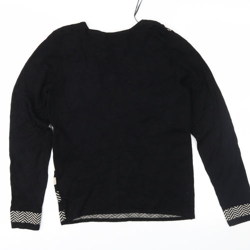 Principles Womens Black Geometric  Pullover Jumper Size 10