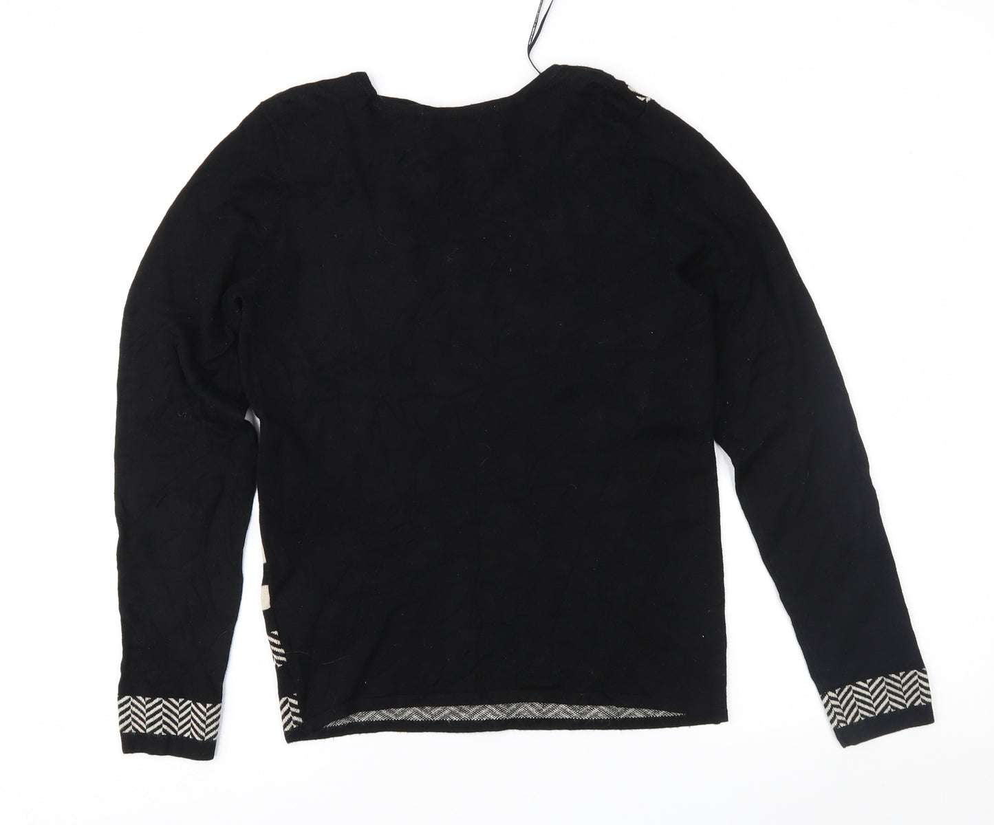 Principles Womens Black Geometric  Pullover Jumper Size 10