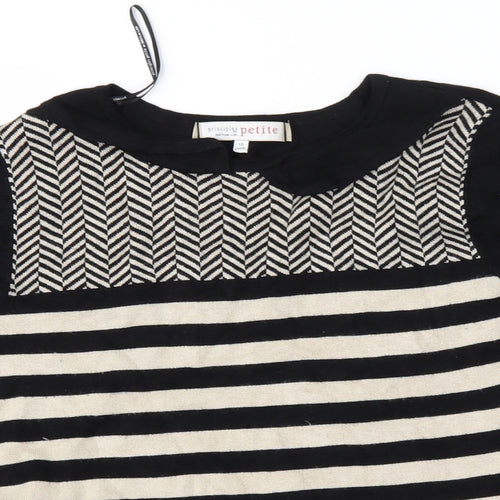 Principles Womens Black Geometric  Pullover Jumper Size 10
