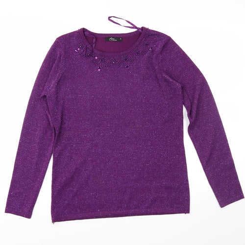 Bonmarché Womens Purple   Pullover Jumper Size XS