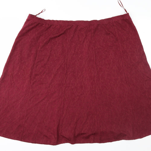 Bonmarché Womens Red Floral  A-Line Skirt Size 24