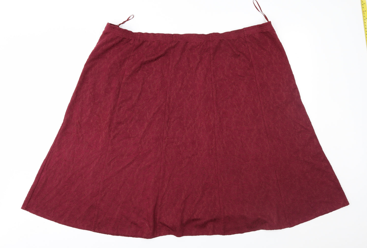 Bonmarché Womens Red Floral  A-Line Skirt Size 24