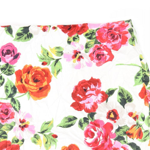 F&F Womens White Floral  Straight & Pencil Skirt Size 10