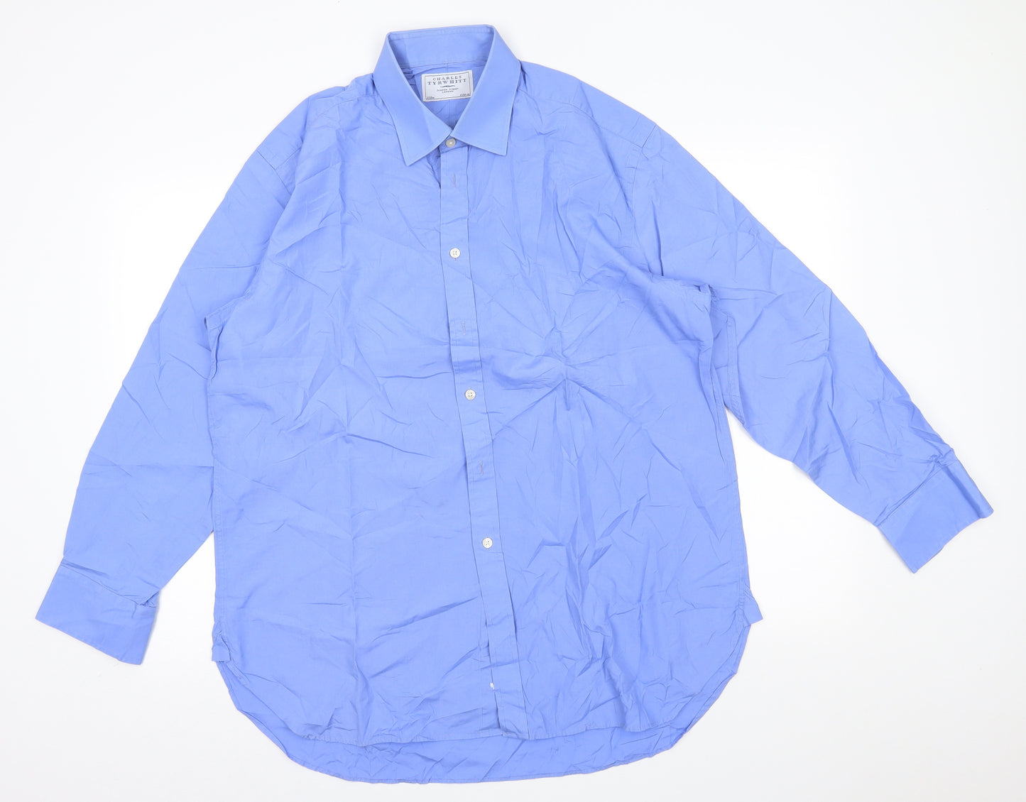 Charles Tyrwhitt Mens Blue    Button-Up Size 17