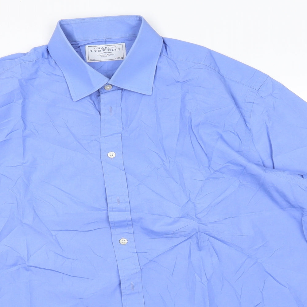 Charles Tyrwhitt Mens Blue    Button-Up Size 17
