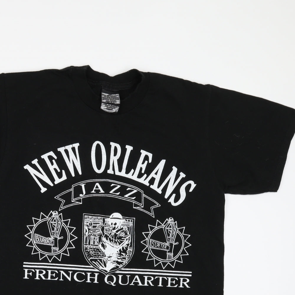 Preworn Mens Black    T-Shirt Size M  - New orleans