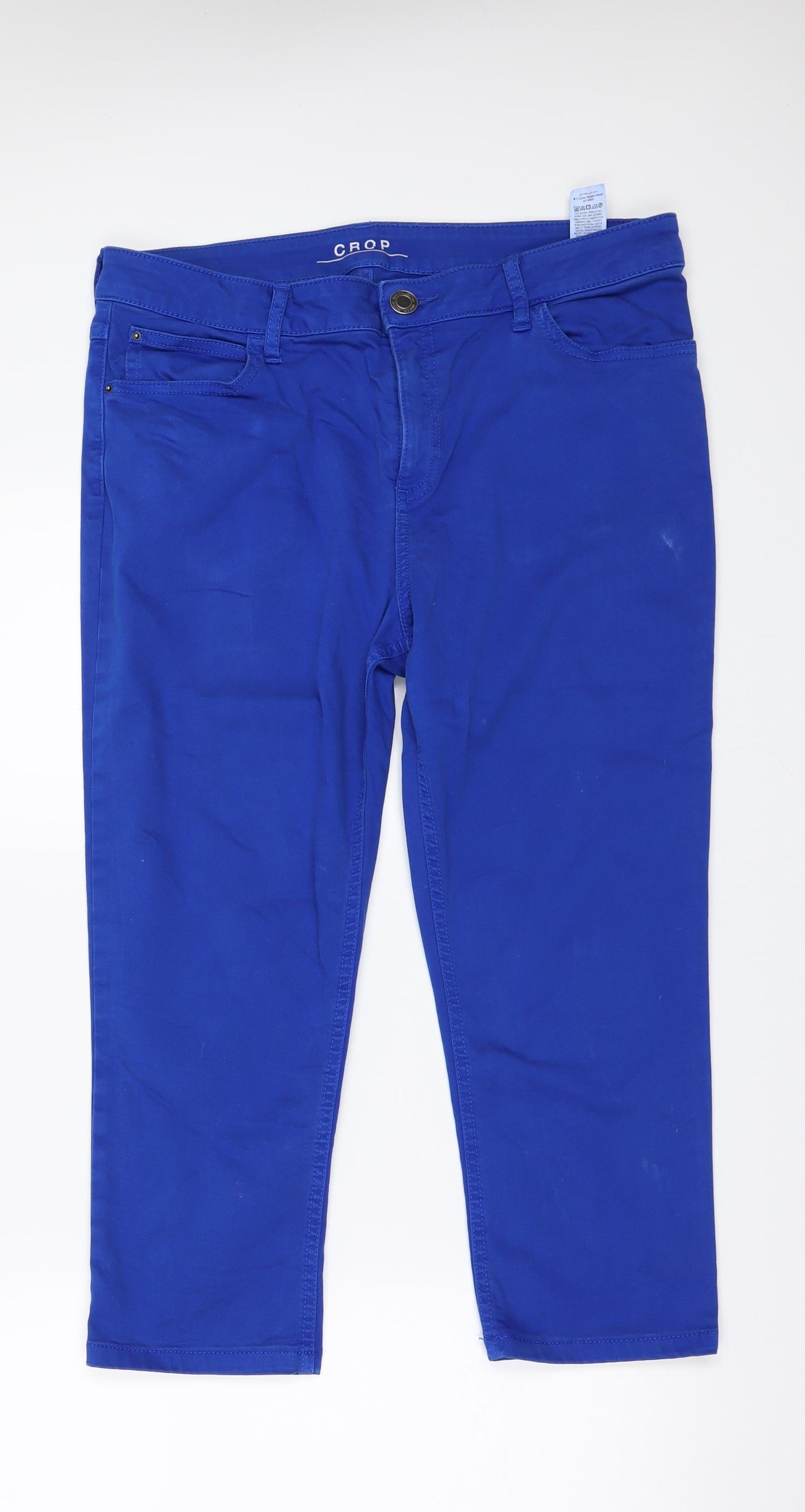 Marks and Spencer Womens Blue  Denim Cropped Jeans Size 14 L21 in