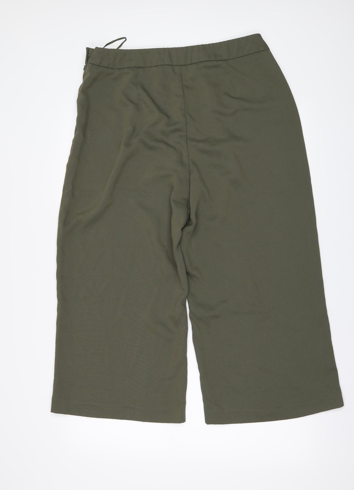 F&F Womens Green   Cropped Trousers Size 14 L22.5 in - CULLOTTES