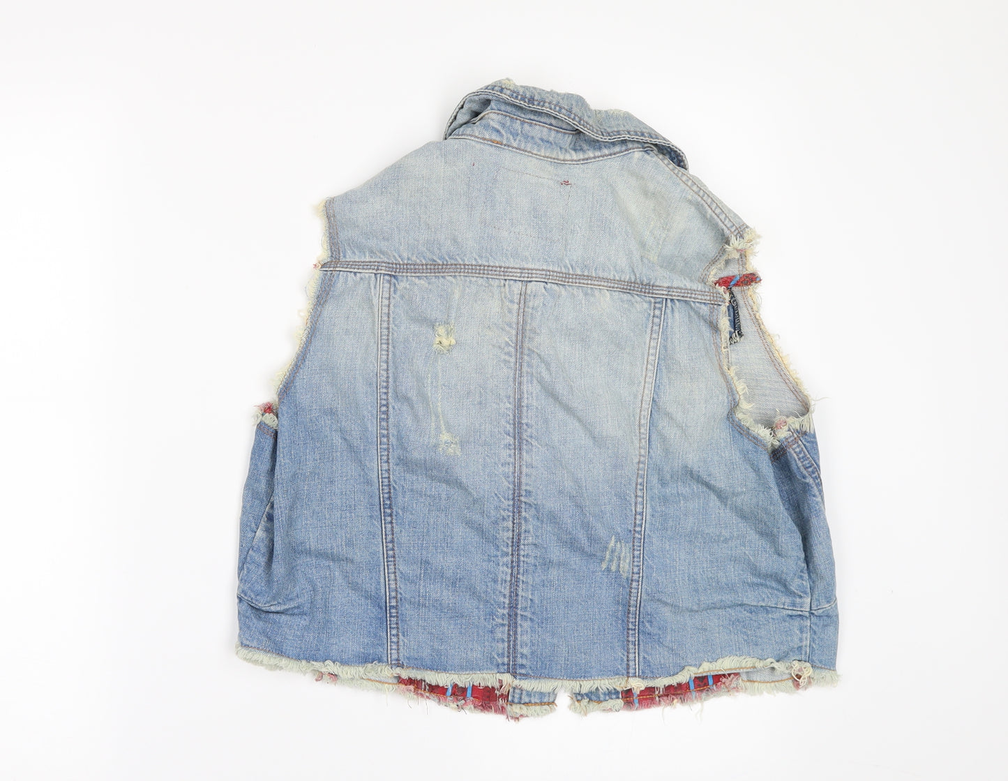 River Island Womens Blue  Denim Jacket Waistcoat Size 16