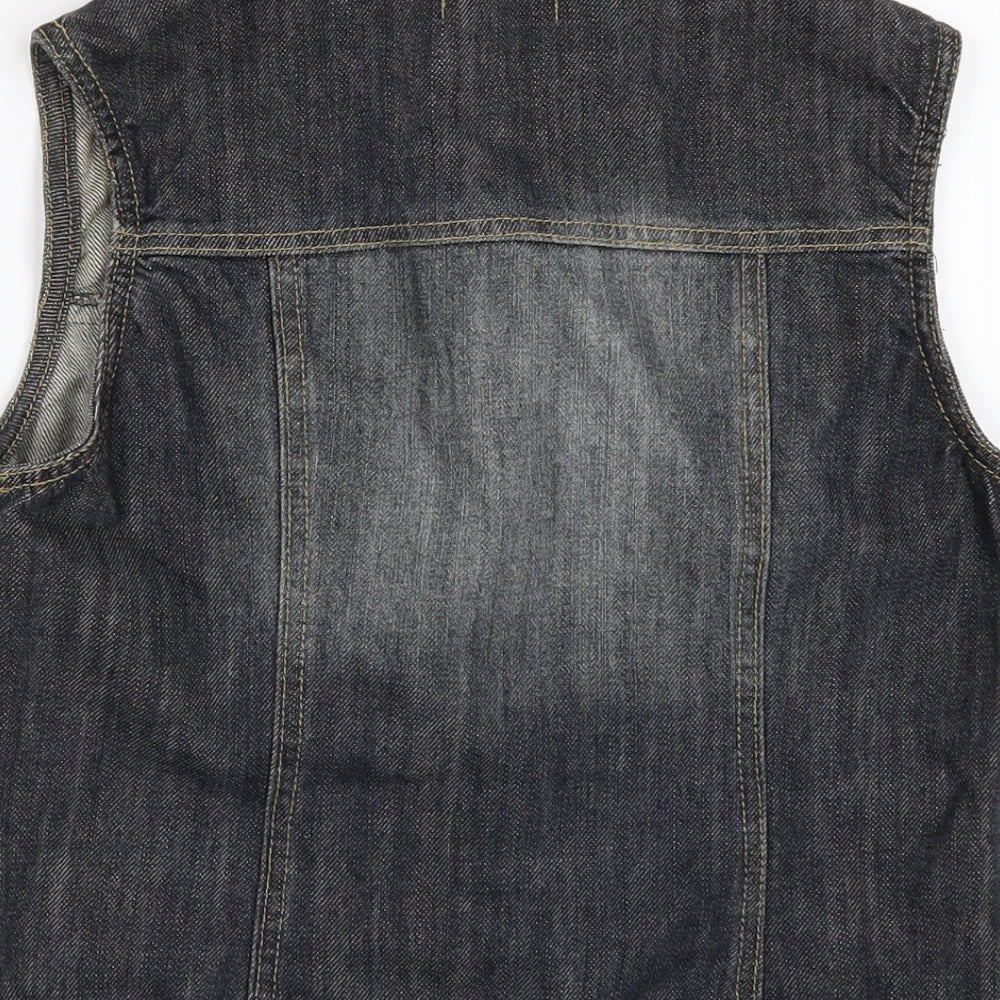 Look Womens Blue  Denim Gilet Waistcoat Size 8