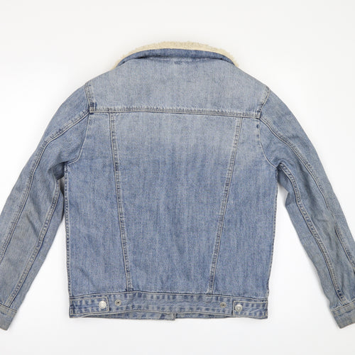 Topshop Womens Blue  Denim Jacket  Size 6  - Fleece lined