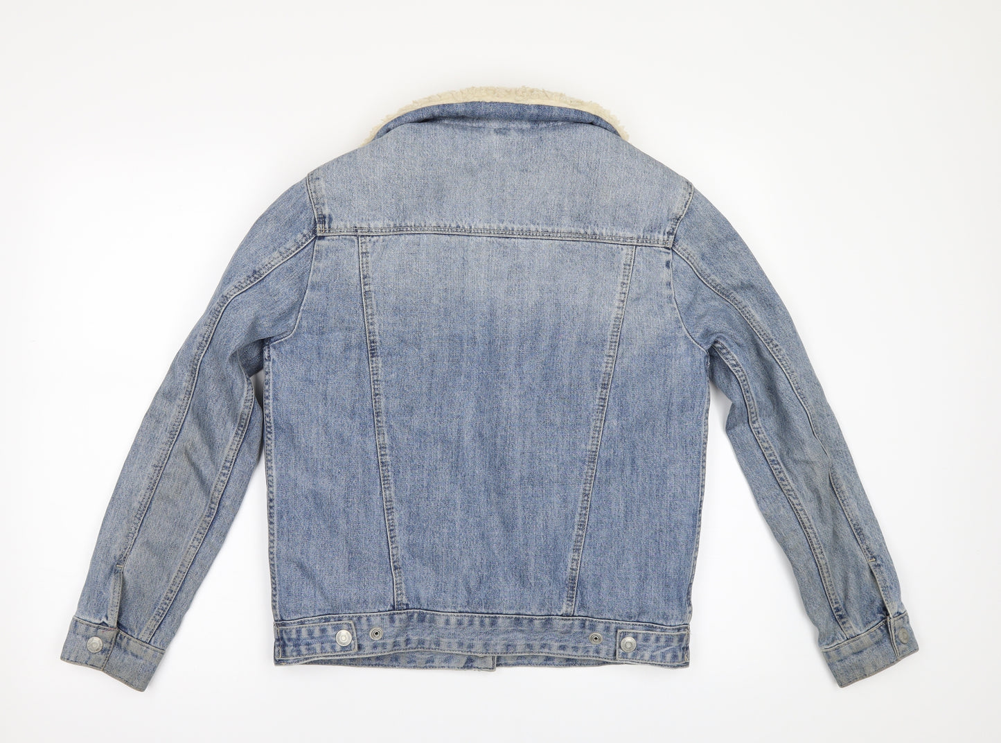 Topshop Womens Blue  Denim Jacket  Size 6  - Fleece lined