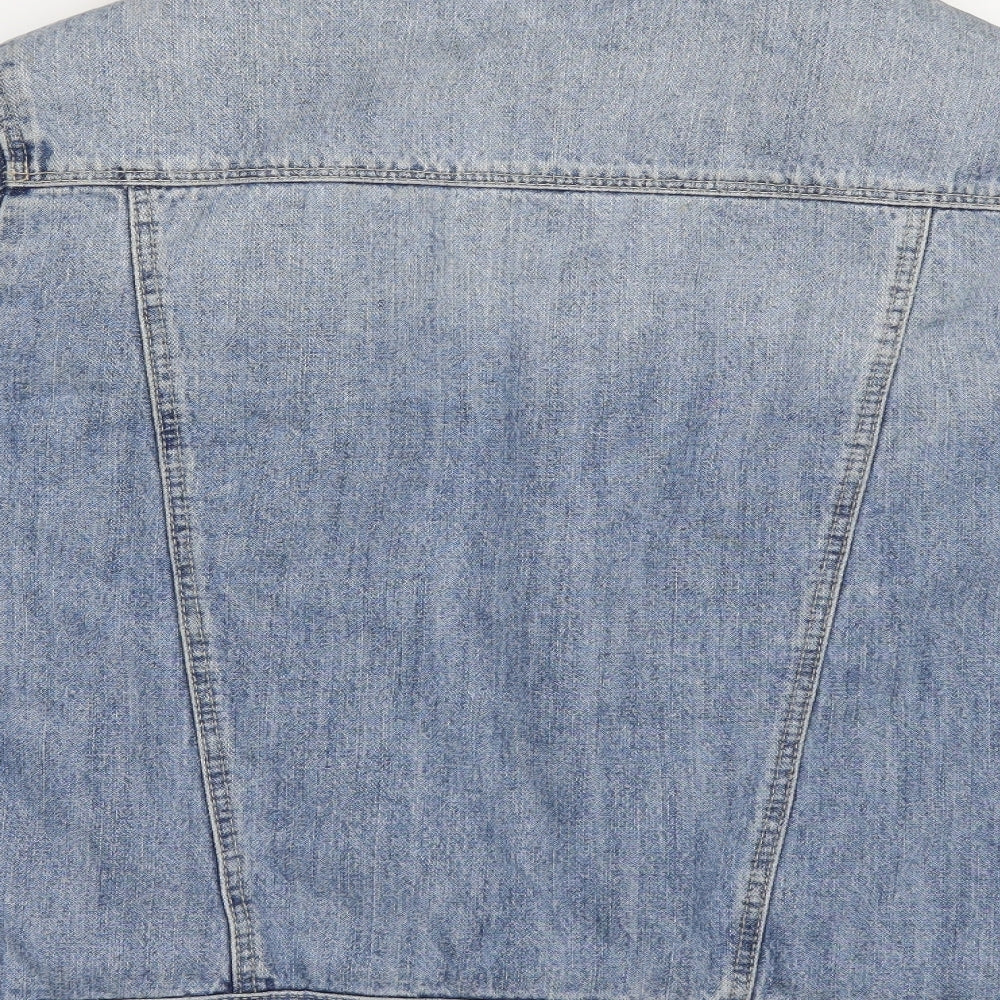 Topshop Womens Blue  Denim Jacket  Size 6  - Fleece lined