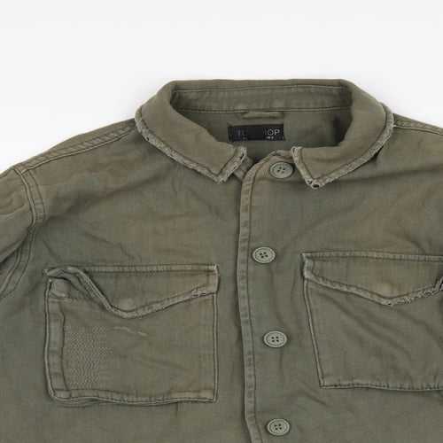 Topshop Womens Green   Jacket  Size 6  - DISTRESSED