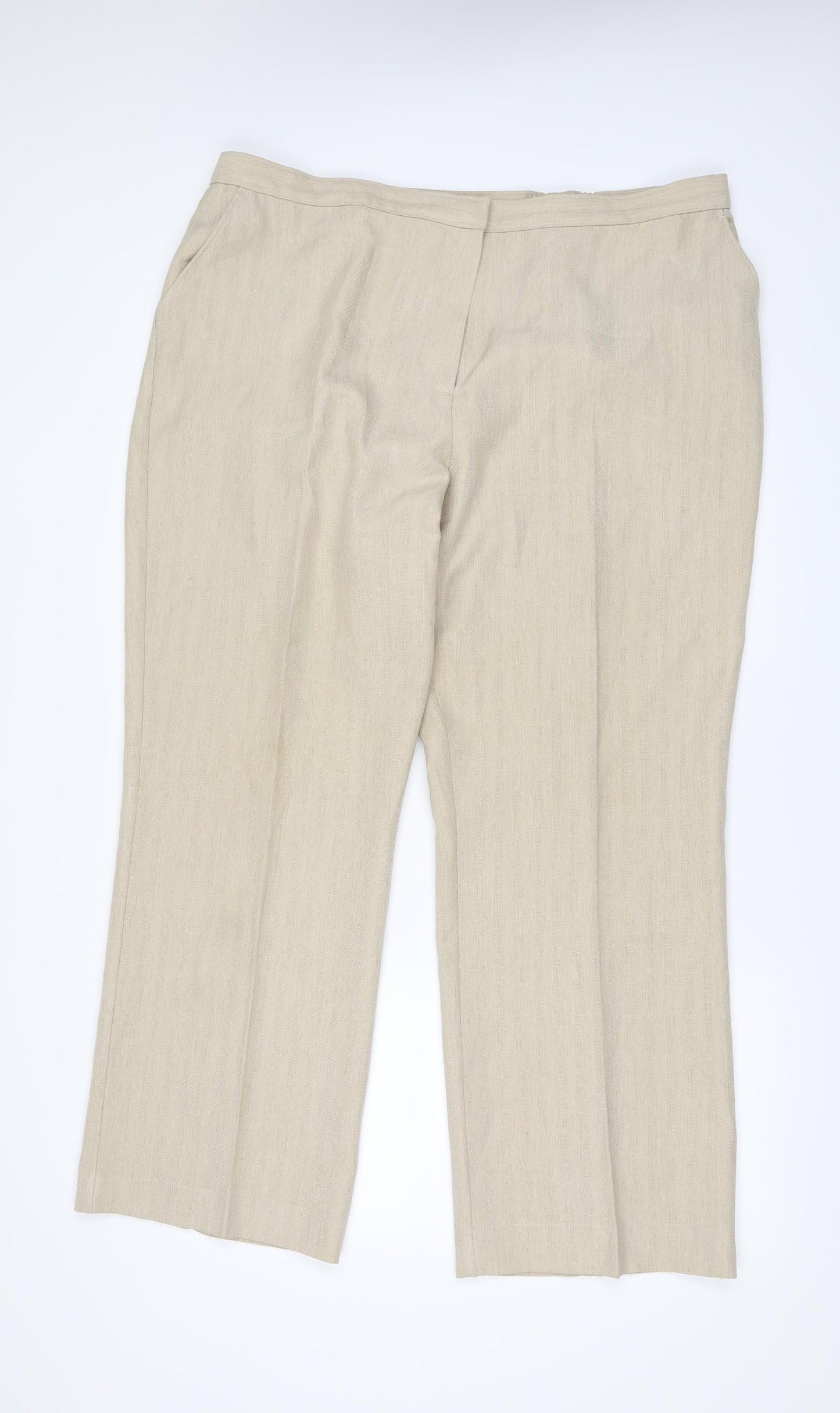 Marks and Spencer Womens Beige   Trousers  Size 20 L30 in