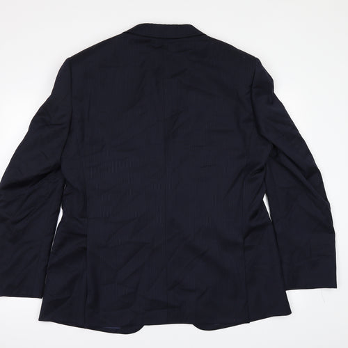 Marks and Spencer Mens Black Striped  Jacket Suit Jacket Size 42