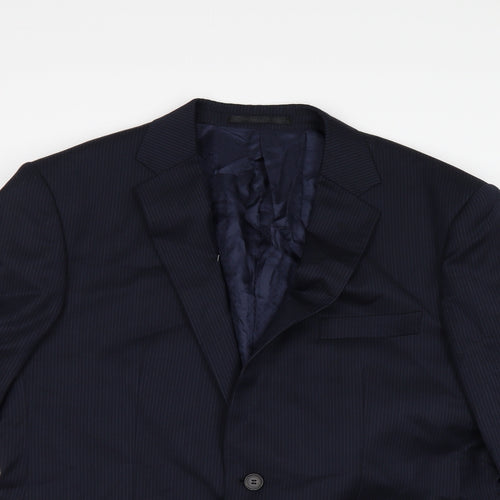 Marks and Spencer Mens Black Striped  Jacket Suit Jacket Size 42