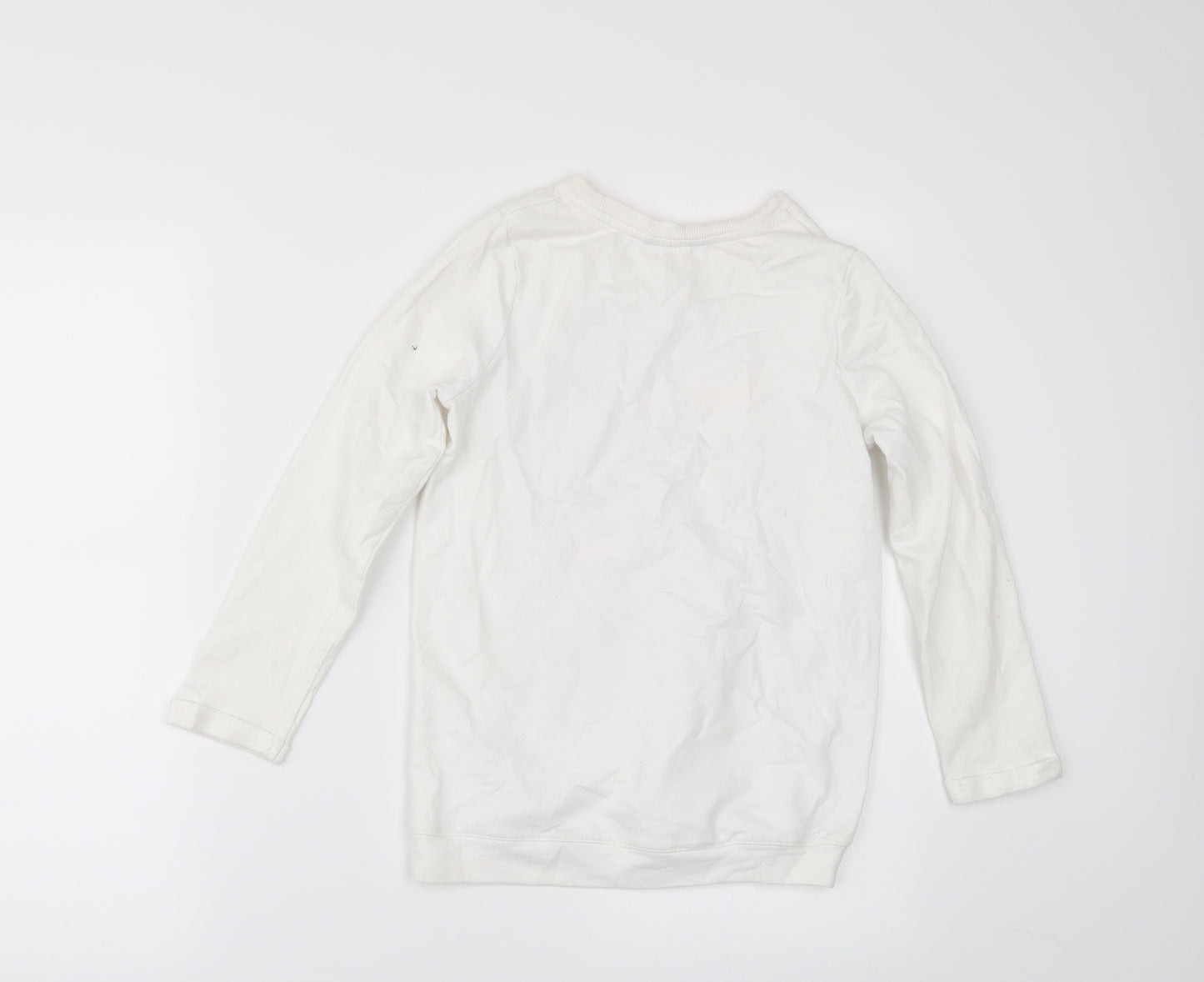 George Girls White   Pullover Sweatshirt Size 7 Years  - BORN TO BE AWESONE