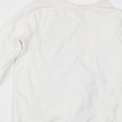 George Girls White   Pullover Sweatshirt Size 7 Years  - BORN TO BE AWESONE