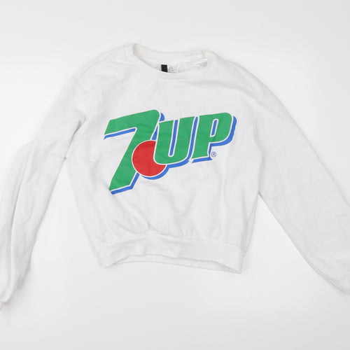 Divided by H&M Womens White   Pullover Sweatshirt Size XL  - 7UP